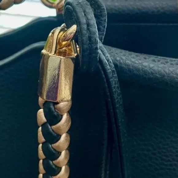 Bebe Black Bag with Golden Accents New Mint Condition - Picture 4 of 6